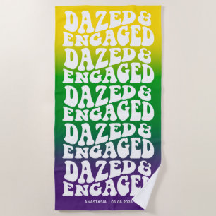 Serviette De Plage Étourdie Engagée Rétro Mardi Gras Ombré