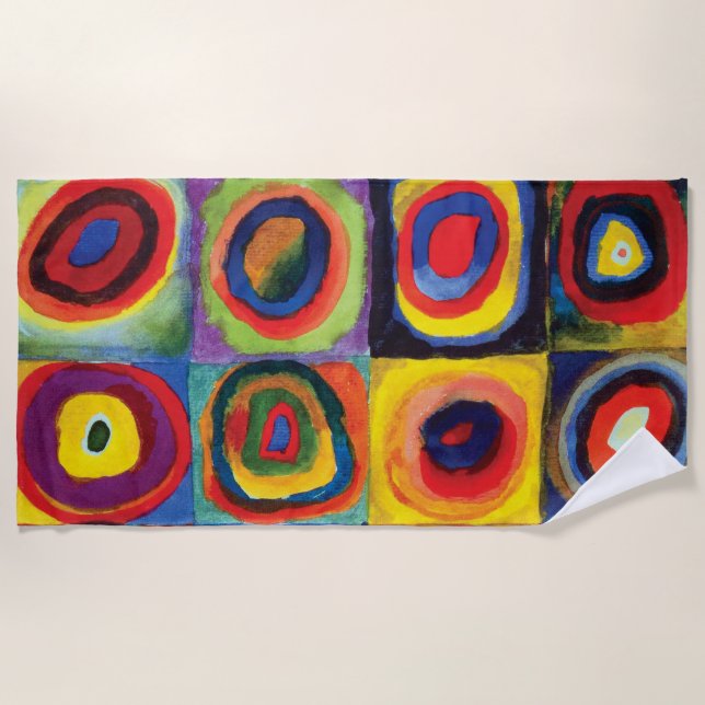 Serviette De Plage Étude de couleur par Wassily Kandinsky (Devant)