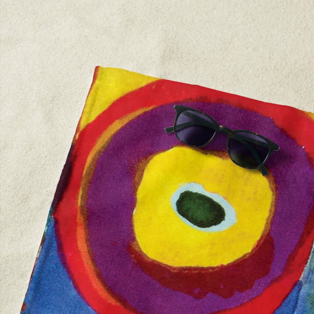 Serviette De Plage Étude de couleur par Wassily Kandinsky (En situation)