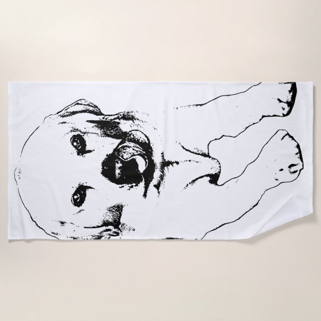 Serviette De Plage Évasion calme, Labrador sourire (Devant)