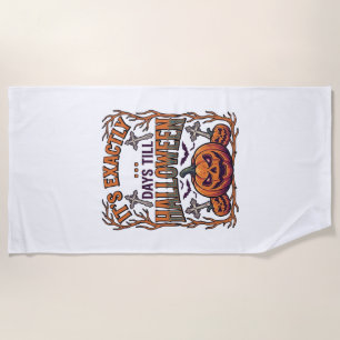 Serviette De Plage Exactement Jours Avant Halloween Citrouille Chauve