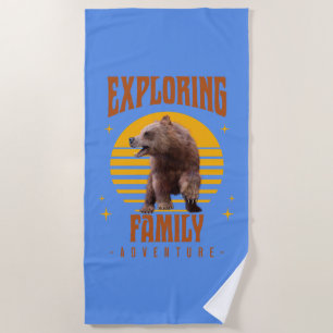 Serviette De Plage Explorer l'aventure de vacances vintage de la fami