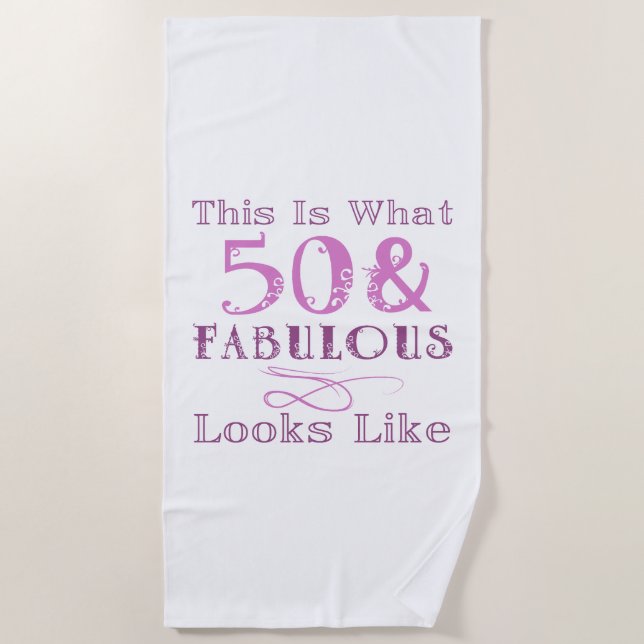 Serviette De Plage Fabuleux 50e anniversaire pour elle (Devant)