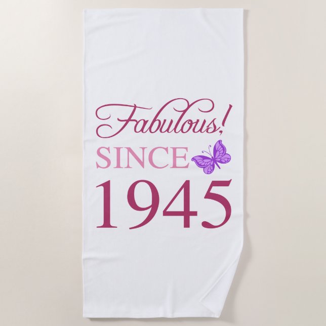 Serviette De Plage Fabuleux depuis 1945 80e anniversaire (Devant)