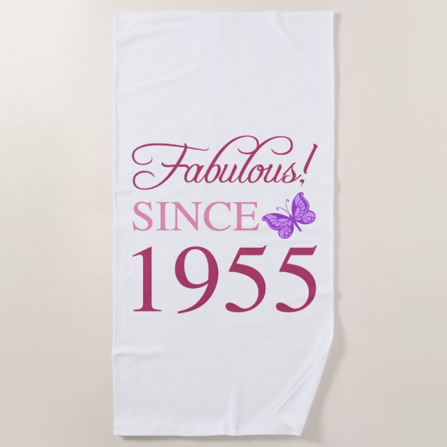 Serviette De Plage Fabuleux depuis 1955 70e anniversaire (Devant)