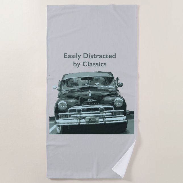 Serviette De Plage Facilement distrait par les classiques (Devant)