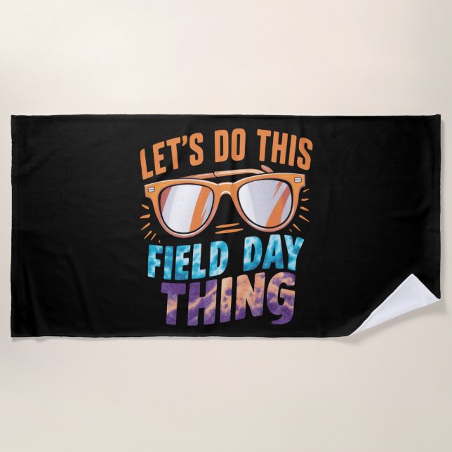 Serviette De Plage Faisons cette journée de terrain avec des lunettes (Devant)