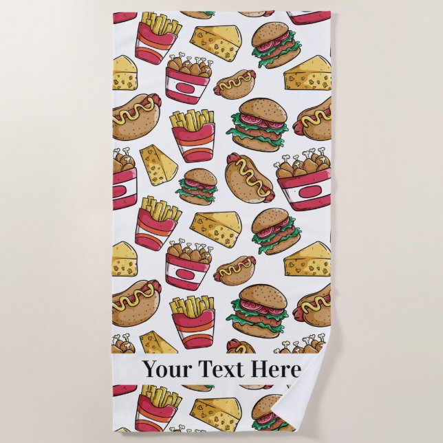 Serviette de plage faite sur commande des textes (Devant)