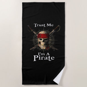 Serviette De Plage Faites-moi confiance Je suis un crâne pirate et de