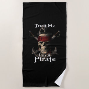 Serviette De Plage Faites-moi confiance Je suis un crâne pirate et ép