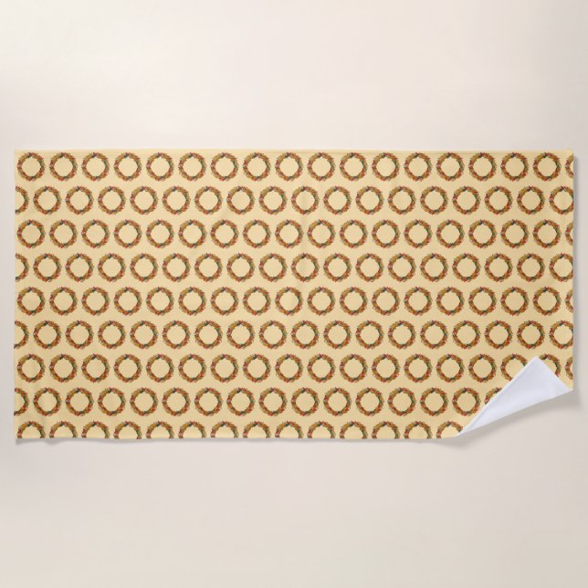 Serviette De Plage Fall Leaf Wreath Circle (Devant)