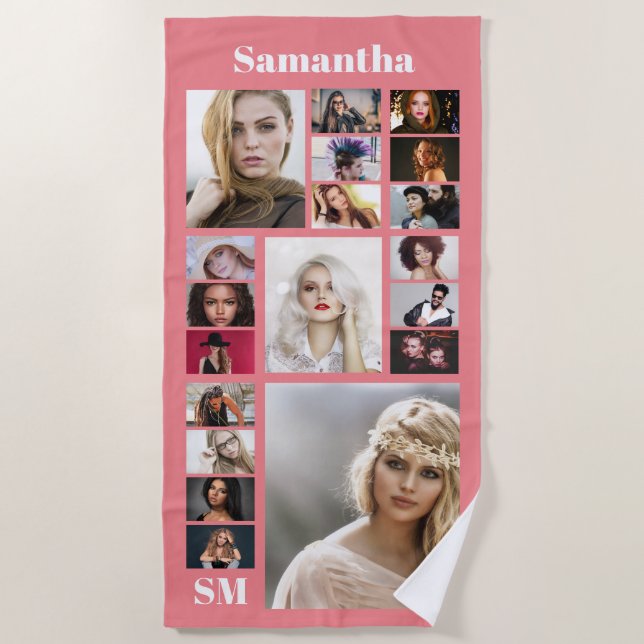 Serviette De Plage Famille DO-IT-YOURSELF 19 photo bff keepsaké coupl (Devant)