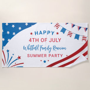 Serviette De Plage Famille Réunion USA Drapeau Summer Party Custom Sw