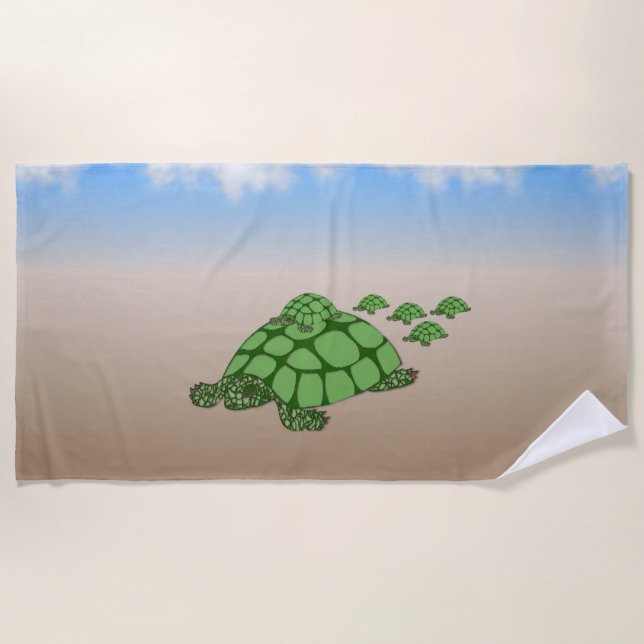 Serviette De Plage Famille Terrapin (Devant)
