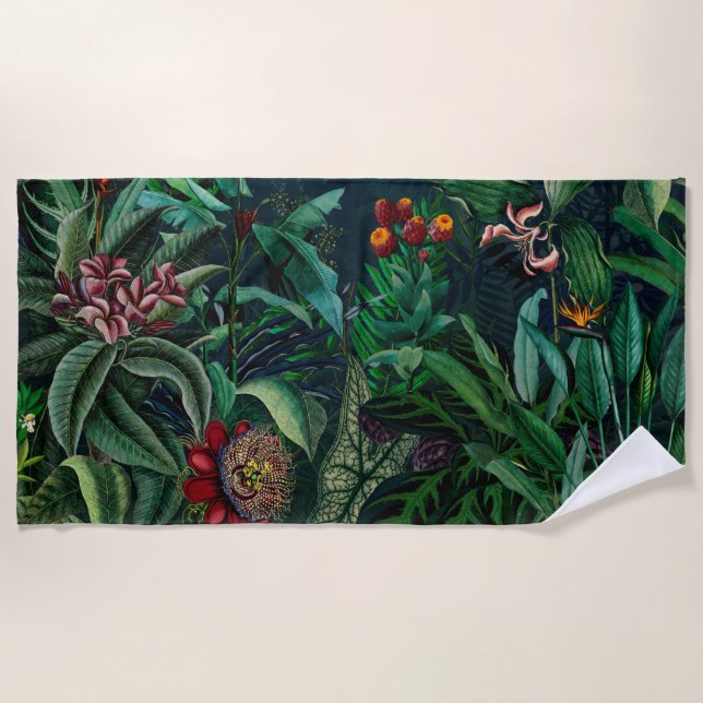 Serviette De Plage Fantastique Fabulous Midnight Rainforest (Devant)