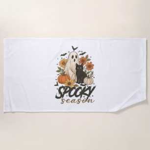 Serviette De Plage Fantôme Vibes de la saison éffrayante