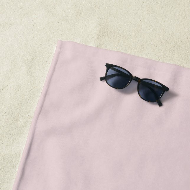 Serviette De Plage Fard rose poudré couleur unie (En situation)