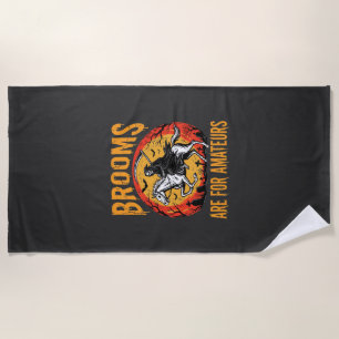 Serviette De Plage Faucheuse d'Halloween Les Balais de Cheval sont po