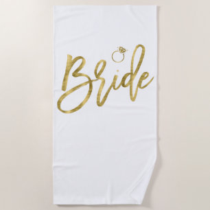 Serviette de plage Fausse Mariée en Or avec Allian