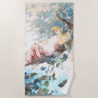 Serviette De Plage Fée des papillons Floral