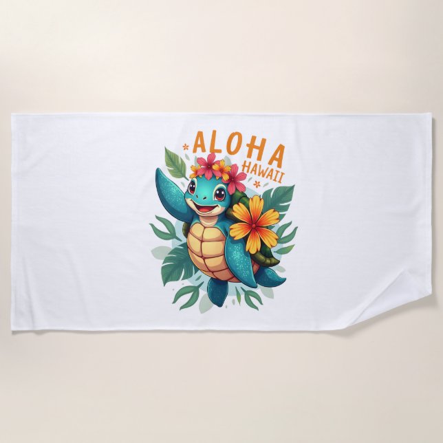 Serviette De Plage Femme Hawaiienne-Chemise Aloha Hawaii (Devant)