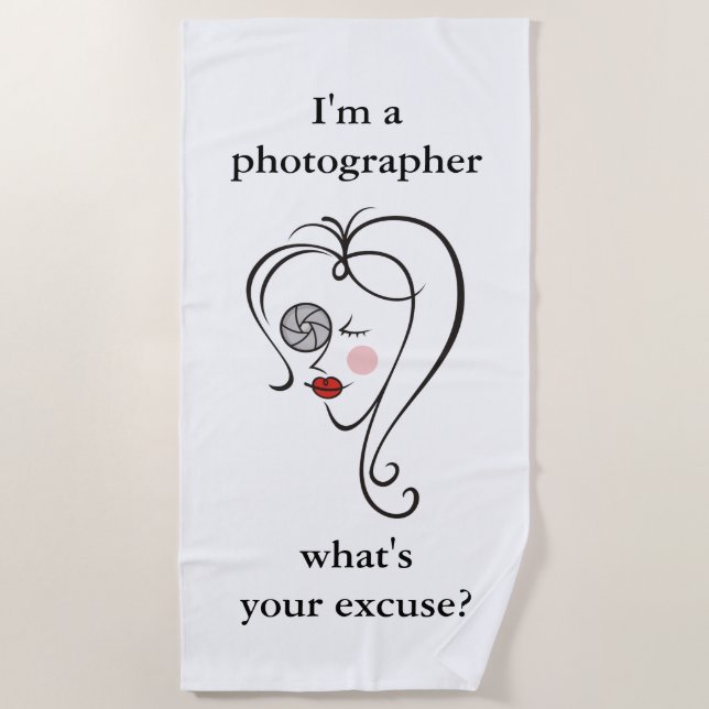 Serviette De Plage Femme photographe (Devant)