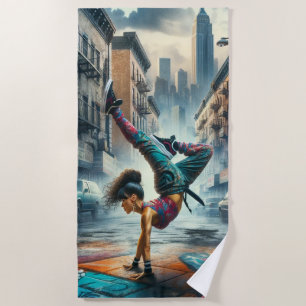 Serviette De Plage Femmes en action de Breakdancer Silhouette de New 