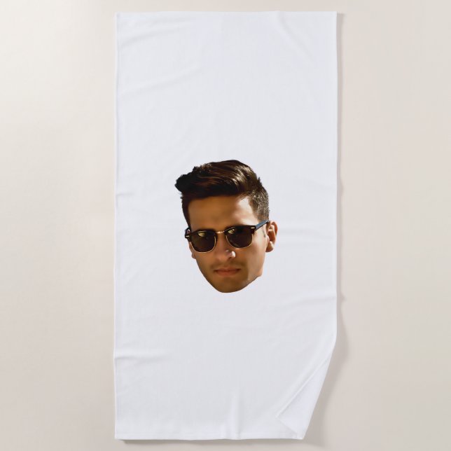 Serviette De Plage Fête Bachelorette Coupe-Visage Personnalisée Anniv (Devant)