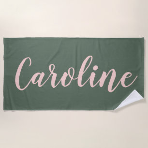 Serviette De Plage Fête de Bachelorette personnalisée Vert Sauge
