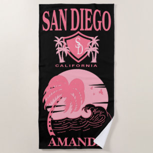 Serviette De Plage Fête de Fiançailles à San Diego - Vacances sur mes