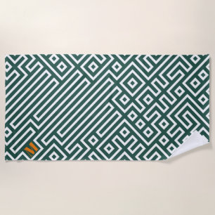 Serviette De Plage Fête de mariage blanc vert moderne Favoriser la se