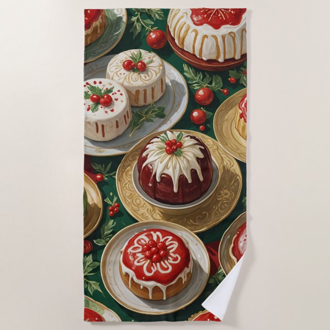 Serviette De Plage Fête de Yuletide (Devant)