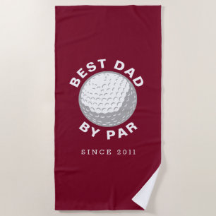 Serviette De Plage Fête des pères Golf papa Gag Custom Year Golf