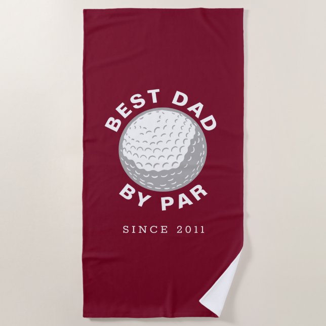 Serviette De Plage Fête des pères Golf papa Gag Custom Year Golf (Devant)