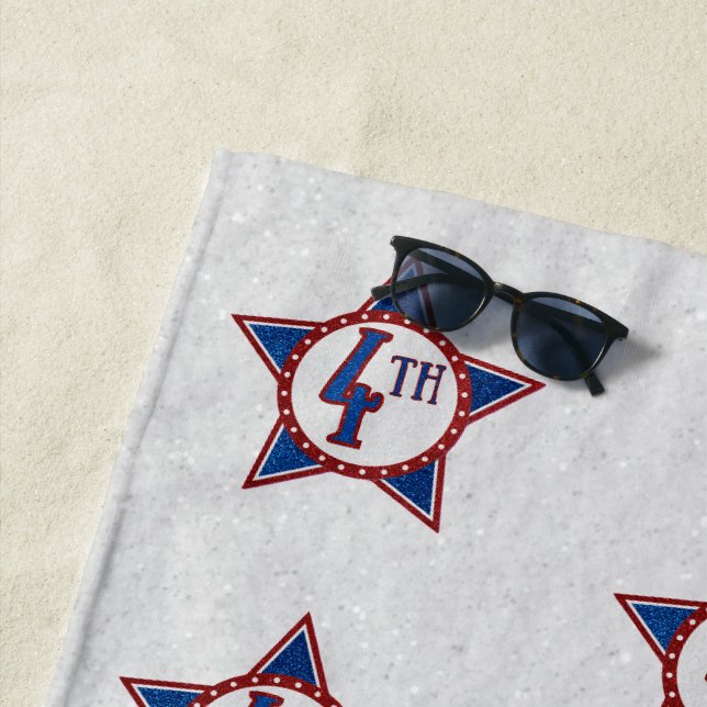 Serviette De Plage Fête du 14 juillet scintillante (En situation)