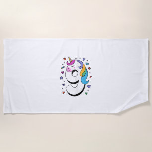 Serviette De Plage Fêtez La Bonne Fête D'Anniversaire De 9 Ans Pour G