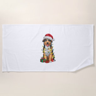 Serviette De Plage Feu de Noël Feu de Père Noël Shiloh Berger Chien C