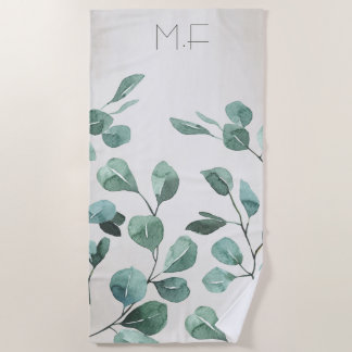 Serviette De Plage Feuille Tree Eucalypt Aquarelle Novelty Beach Beac