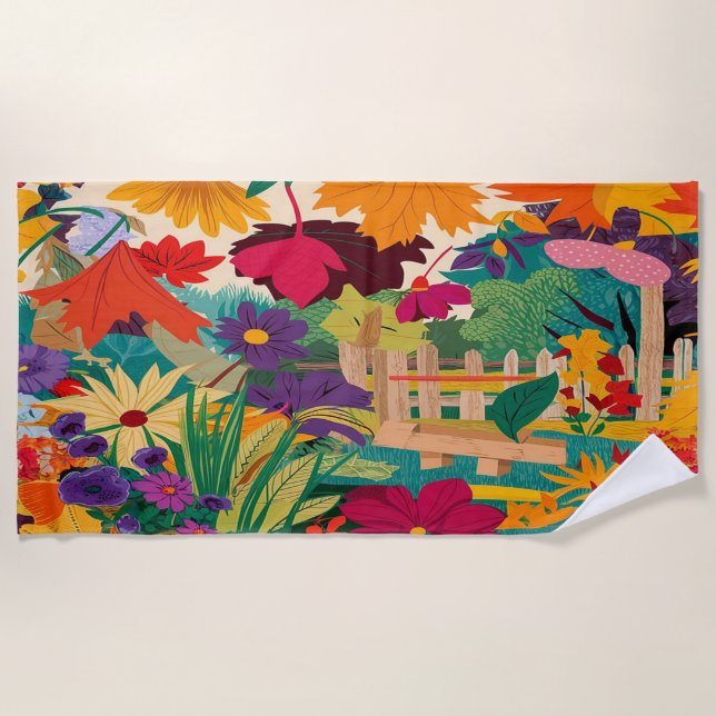 Serviette De Plage Feuilles d'automne (Devant)
