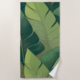 Serviette De Plage Feuilles de bananier hawaïennes Bananarama