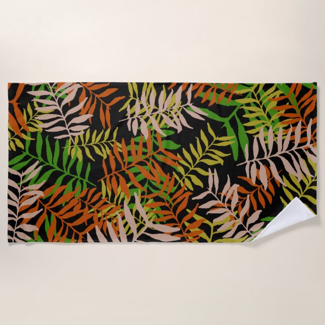 SERVIETTE DE PLAGE FEUILLES DE LA NATURE DE LA JUNGLE (Devant)
