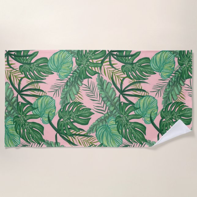 Serviette De Plage Feuilles tropicaux (Devant)
