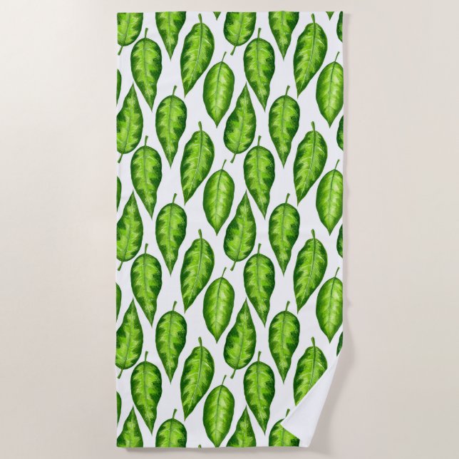 Serviette De Plage Feuilles tropicaux (Devant)