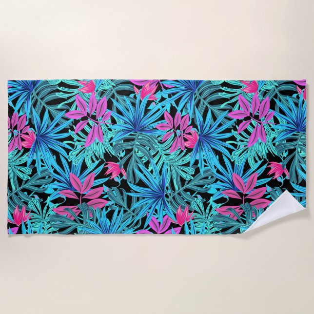 Serviette De Plage Feuilles tropicaux (Devant)