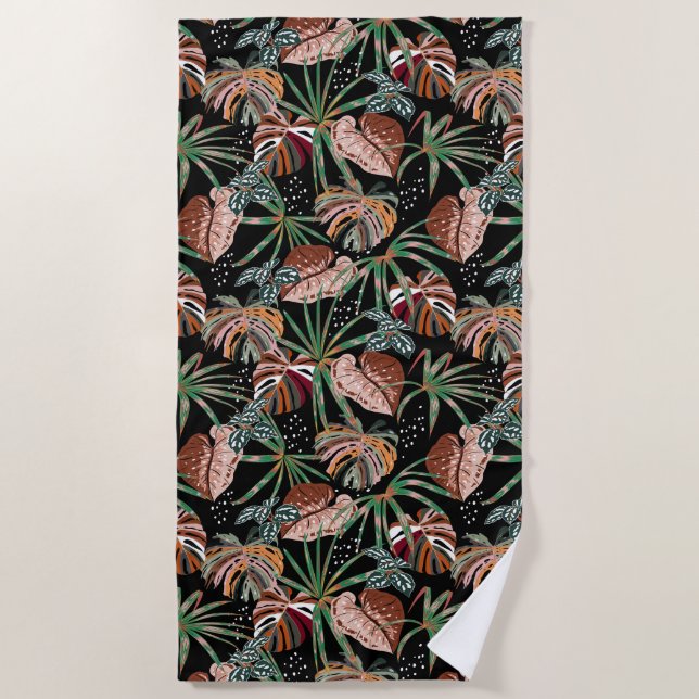 Serviette De Plage Feuilles tropicaux (Devant)