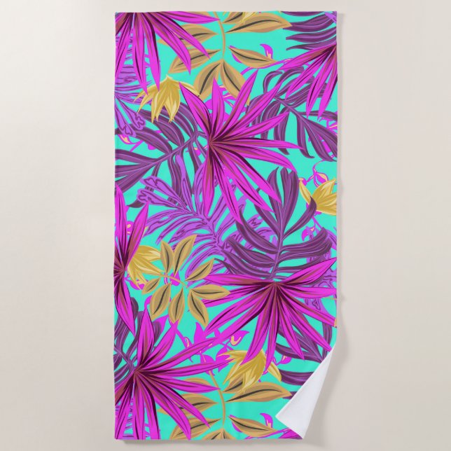 Serviette De Plage Feuilles tropicaux (Devant)