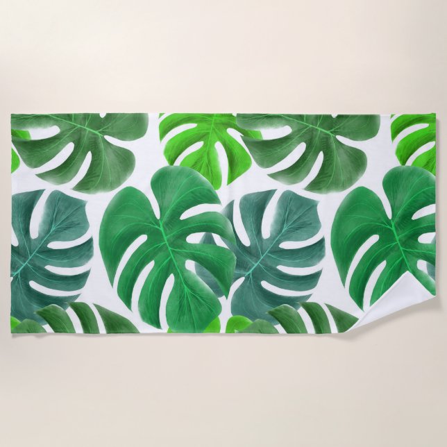Serviette De Plage Feuilles tropicaux (Devant)