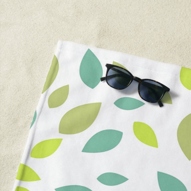 Serviette De Plage Feuilles (Vertes) (En situation)