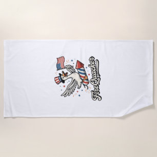 Serviette De Plage FeuQuacker Oie Patriotique Vintage 4 juillet Dé