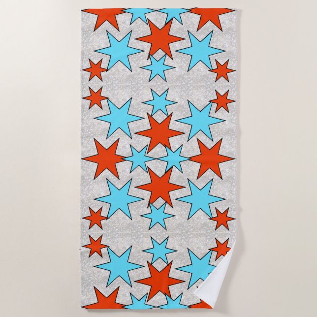 Serviette De Plage Feux d'artifice et drapeau américain (Devant)